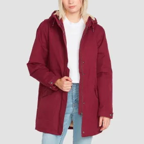 Volcom Women's Less Is More 5K Burgundy Parka Jacket