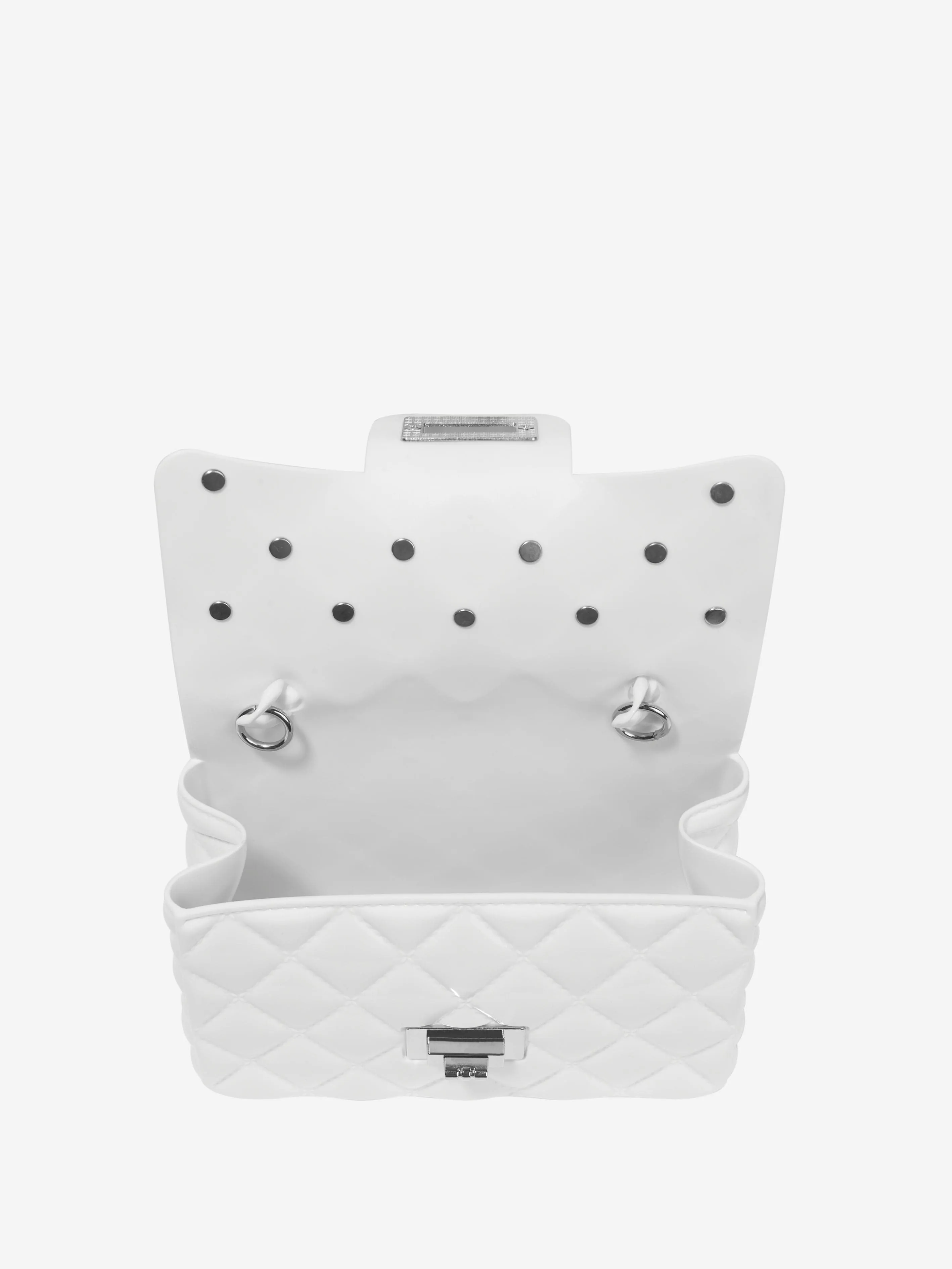 White Diamante Girls Monnalisa Quilted Bag