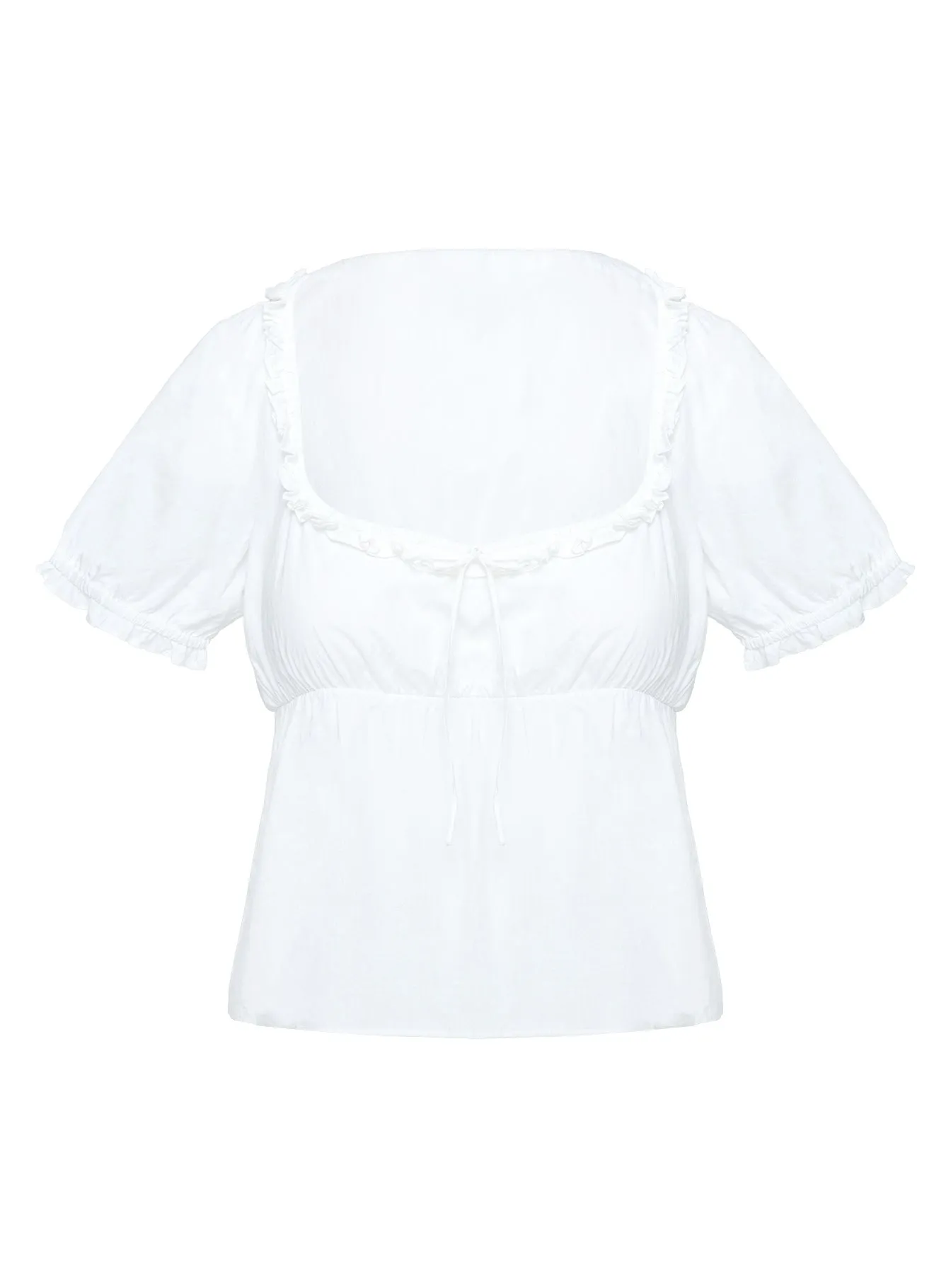 White Elizabette Puff Sleeve Top