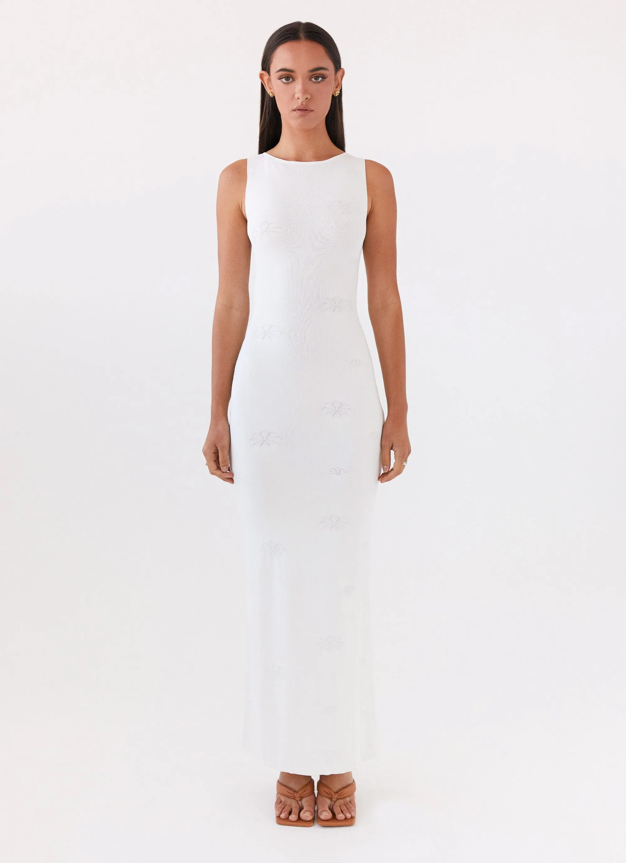 White Knit Maxi Dress Holly Peppermayo Exclusive