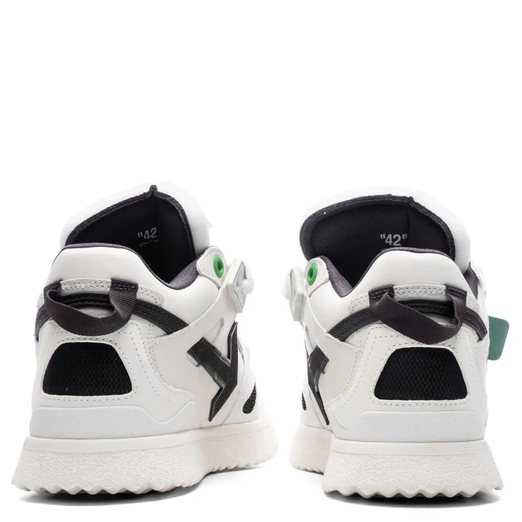 White and Black Mid Top Sponge Sneakers