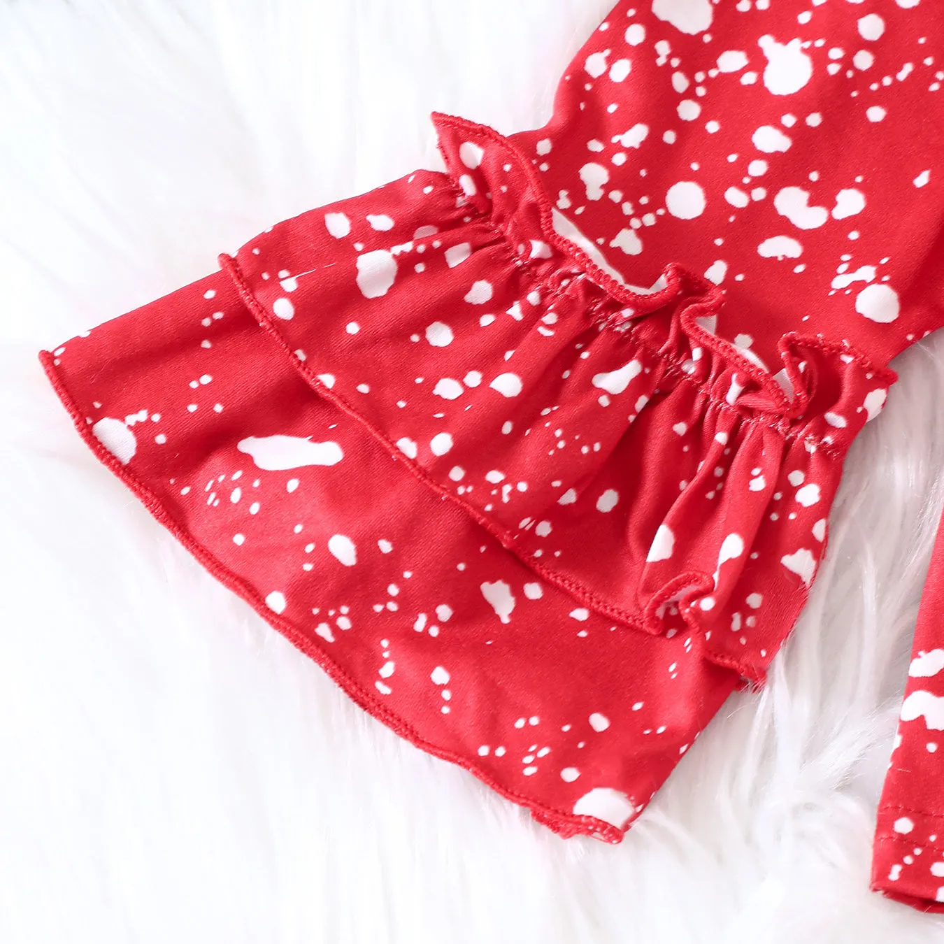 Wholesale 23101534 Baby Kid Girls Christmas Letters Print Tops And Checked Pants Set - 2 Pieces