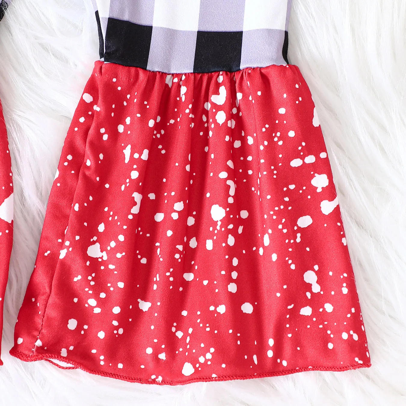 Wholesale 23101534 Baby Kid Girls Christmas Letters Print Tops And Checked Pants Set - 2 Pieces