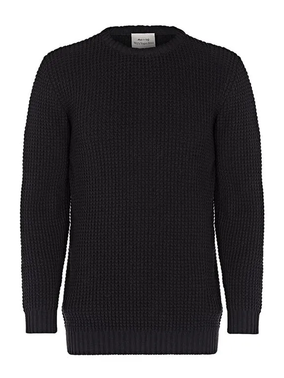 Will's Vegan Store Jumper Chunky Rib Black