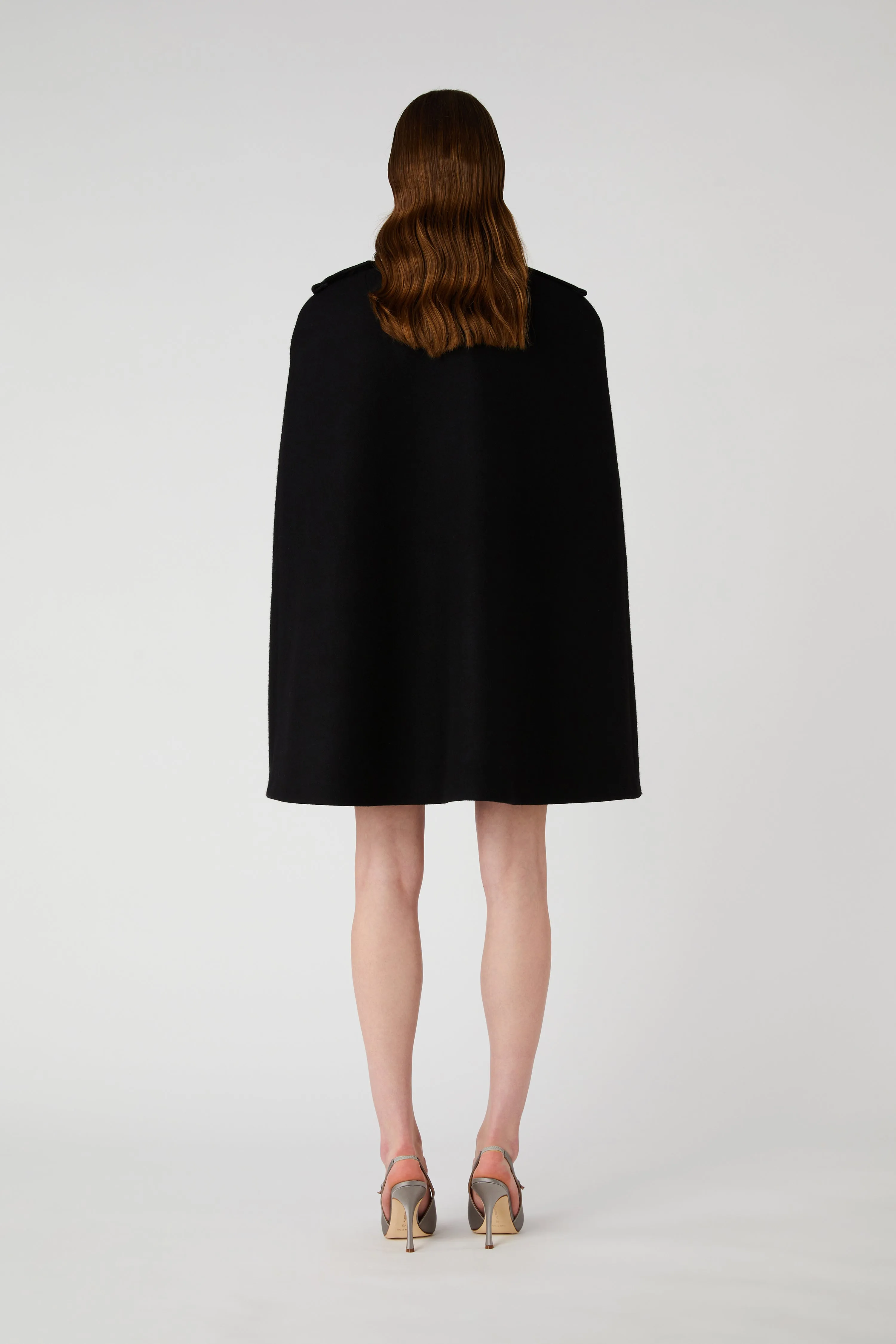 Women's Wool Cape with Jewel Buttons