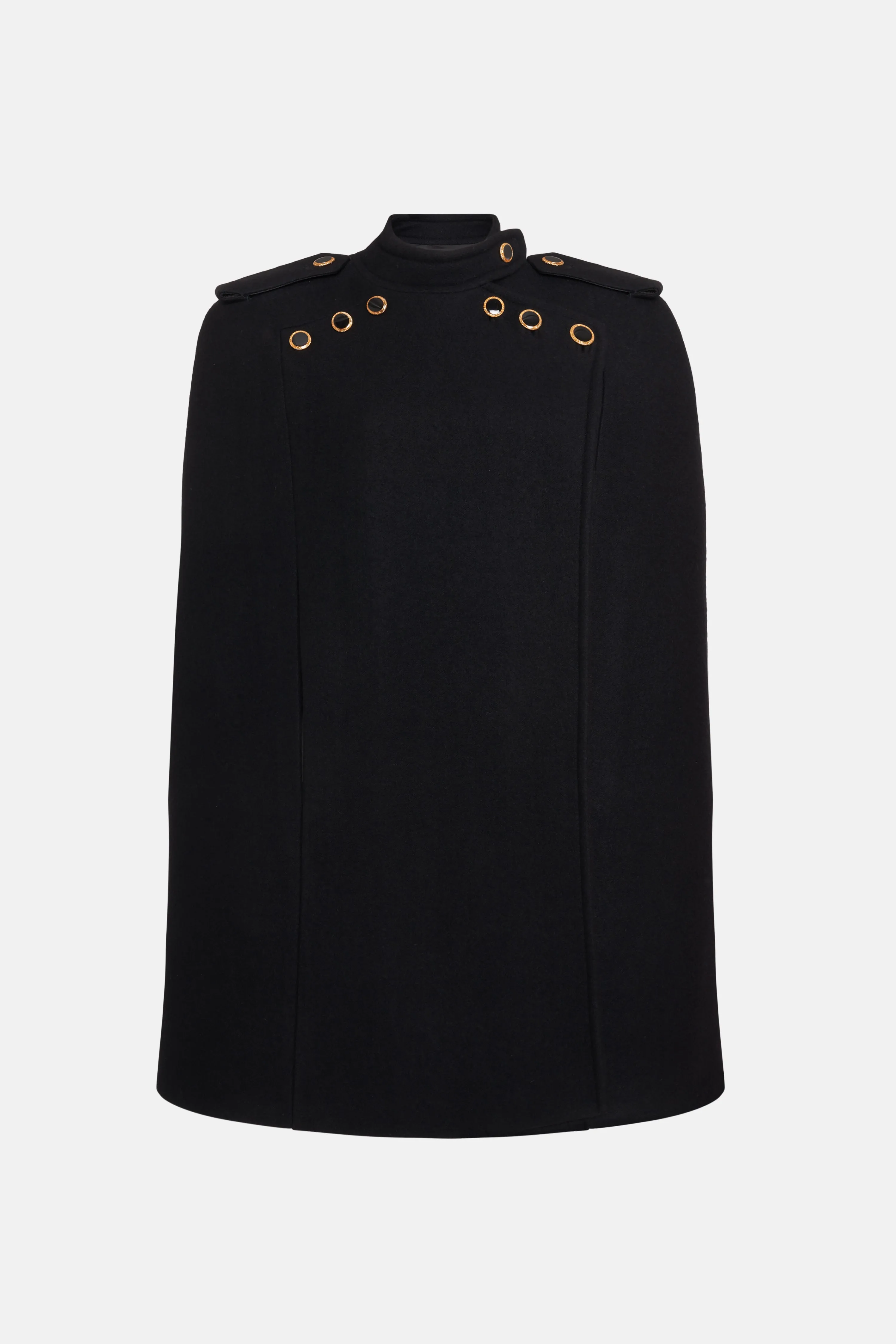 Women's Wool Cape with Jewel Buttons