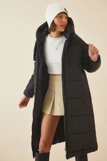 Warm and Stylish Women's Long Down Coat with Hood