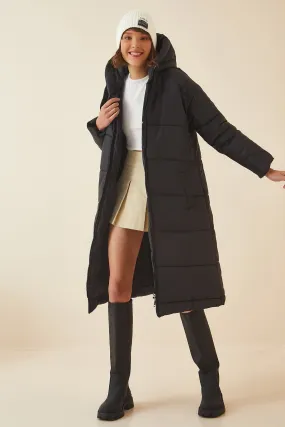 Warm and Stylish Women's Long Down Coat with Hood