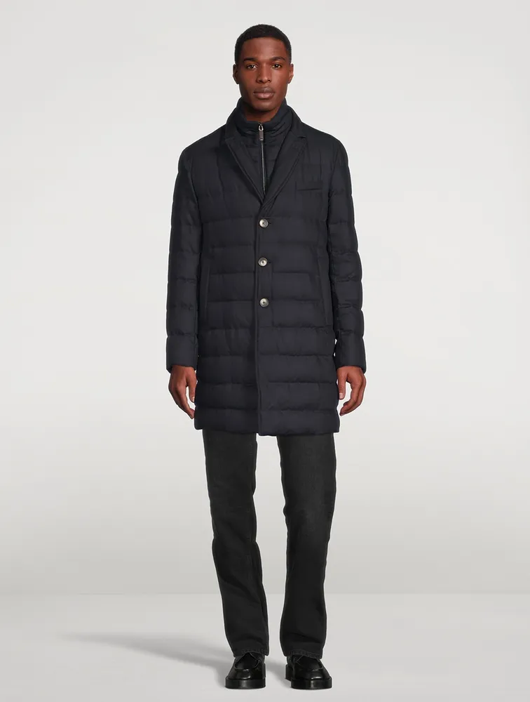 Wool-Blend Quilted Down Coat With Bib by HERNO