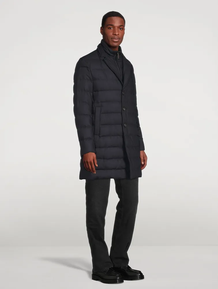 Wool-Blend Quilted Down Coat With Bib by HERNO