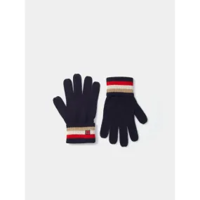 Wool Gloves Tricolor Stripe