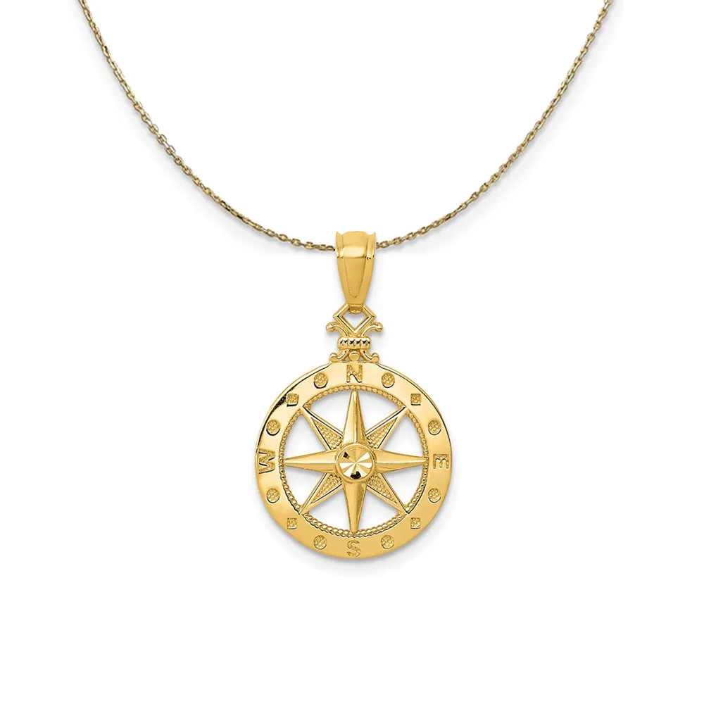 Yellow Gold Compass Necklace