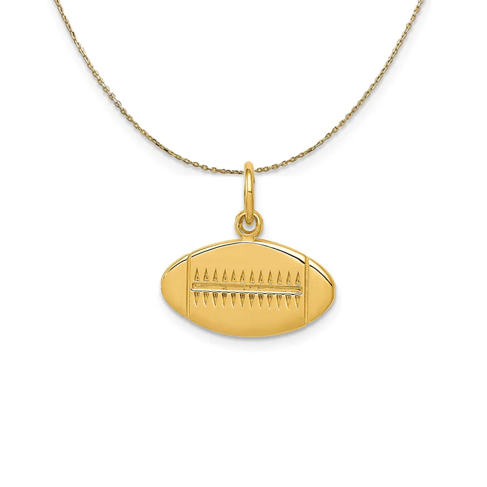 Yellow Gold Flat Football Necklace