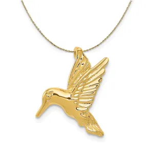 Yellow Gold Hummingbird Slide Necklace