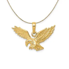 Yellow Gold Polished Eagle Necklace