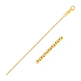 Yellow Gold Round Cable Link Chain 1.3mm