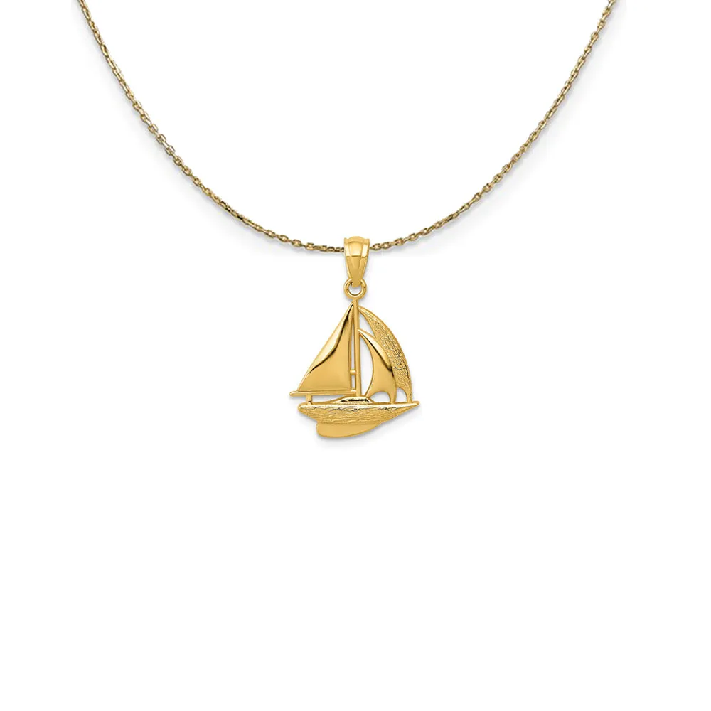 Yellow Gold Small Sailboat Necklace