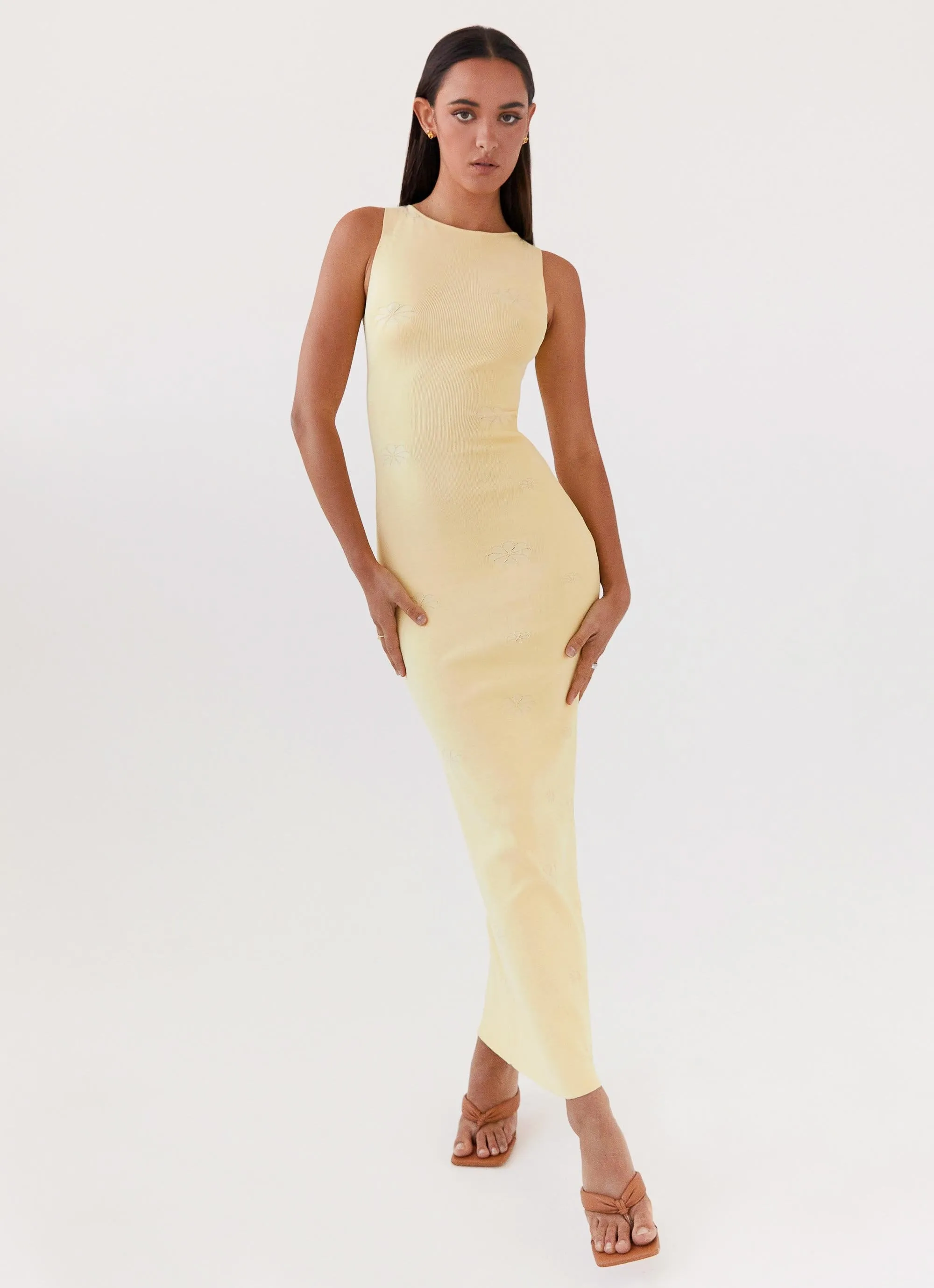 Yellow Knit Maxi Dress Holly Peppermayo Exclusive