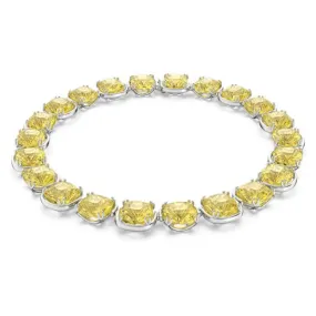 Elegant Rhodium Plated Yellow Choker Necklace