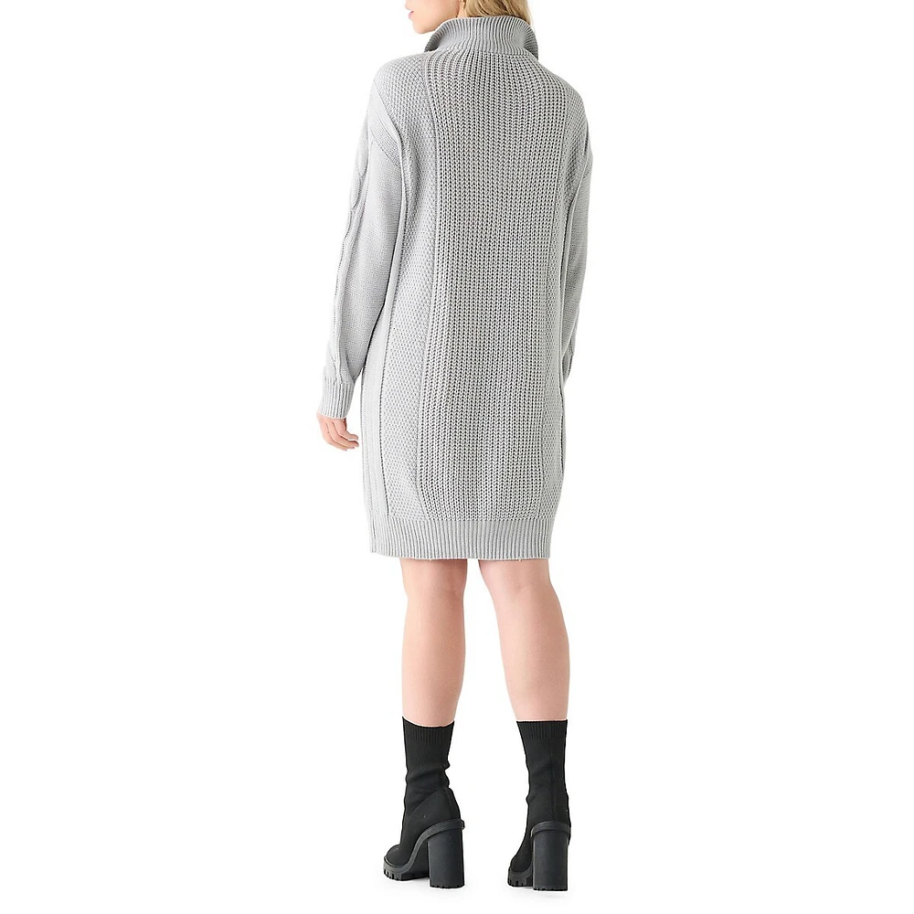 Dex Zip-Neck Knit Sweater Dress